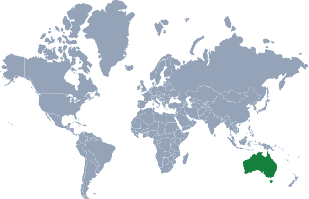 Australia location in world map