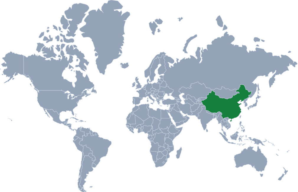China location in world map
