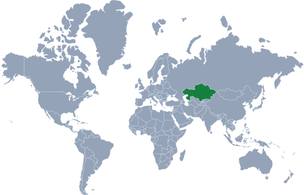 Kazakhstan location in world map