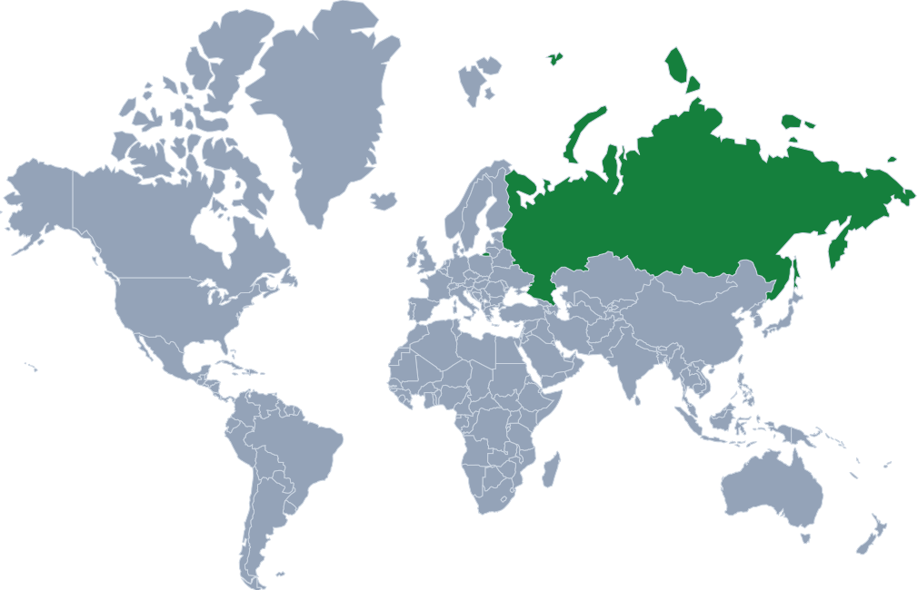 Russian Federation location in world map